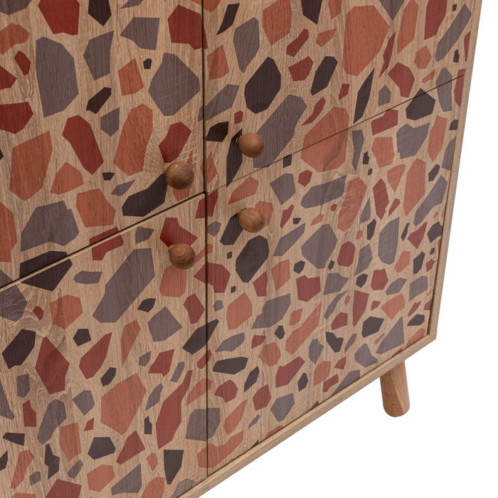 Hanah Home Armario Multiusos Pebble 95x111x36cm Tablero de Partículas Melamina